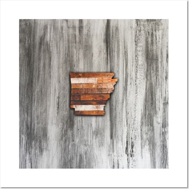 Rustic Arkansas Shape Wall Art by Jared S Davies